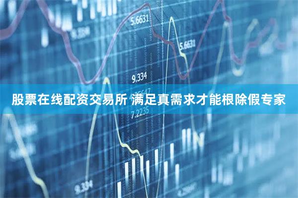 股票在线配资交易所 满足真需求才能根除假专家